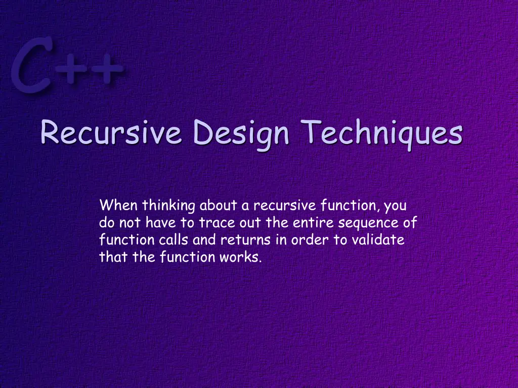 recursive design techniques