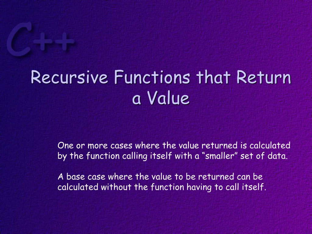 recursive functions that return a value