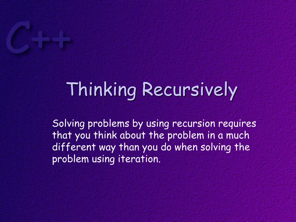 thinking recursively