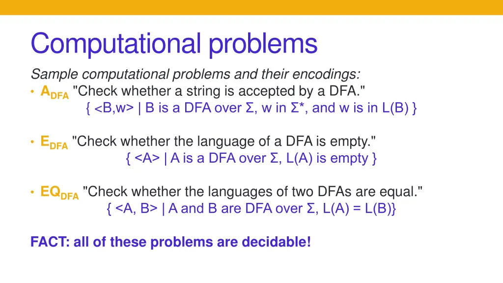 computational problems sample computational