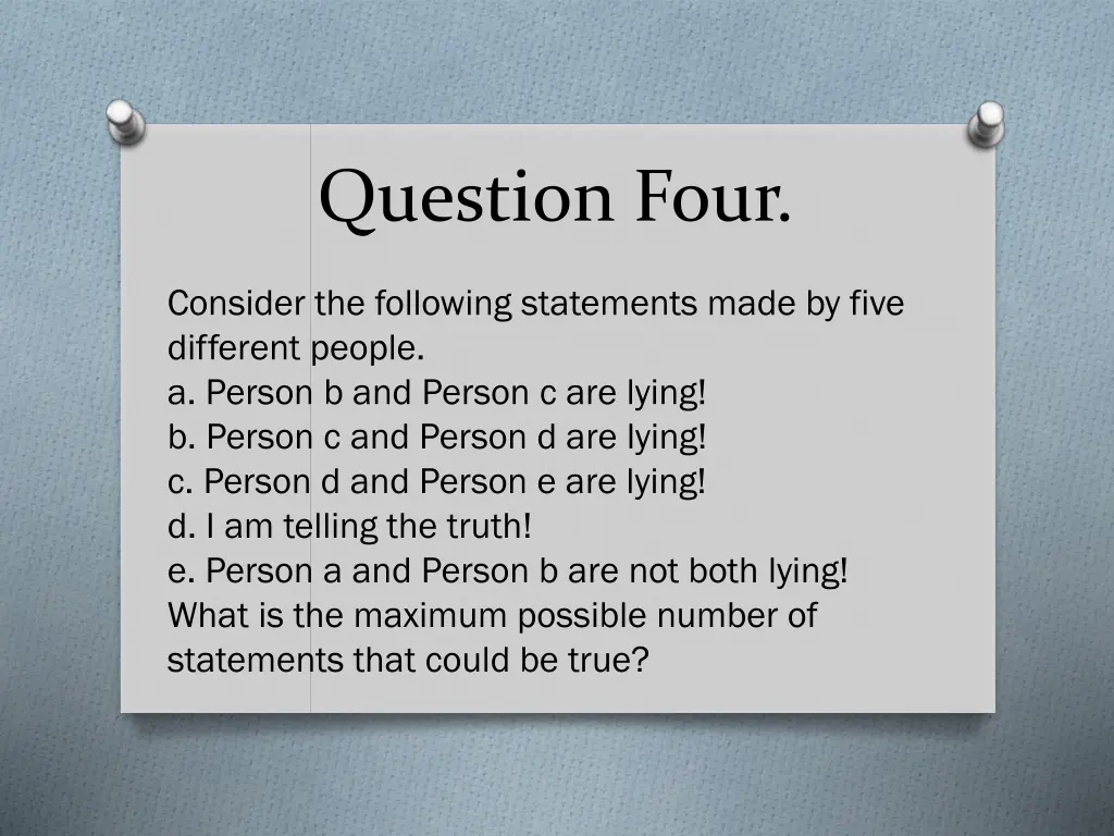 question four 1