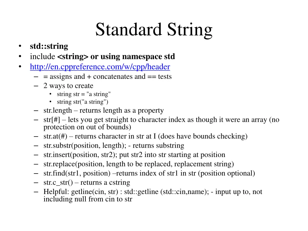 standard string