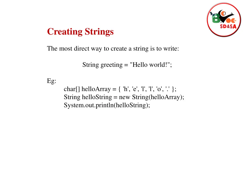 creating strings