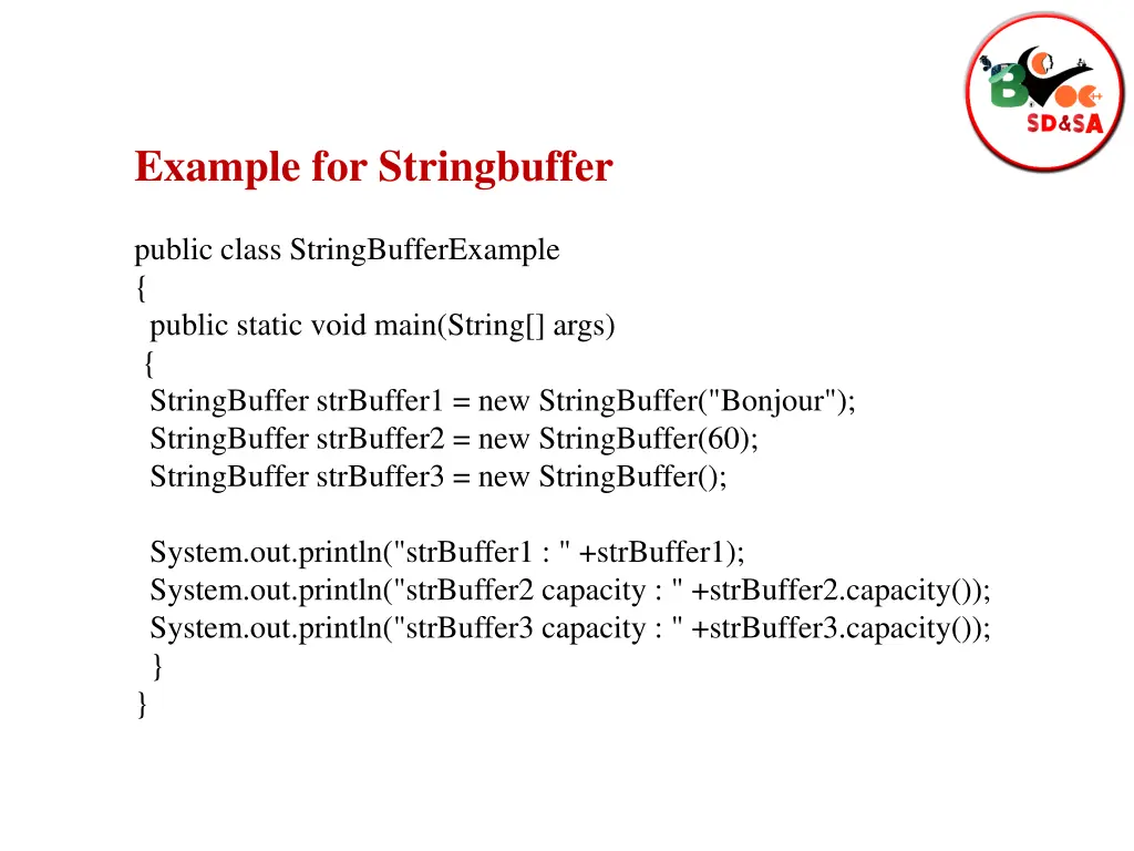 example for stringbuffer