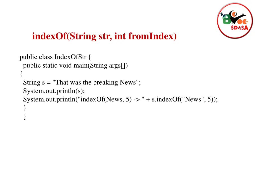 indexof string str int fromindex