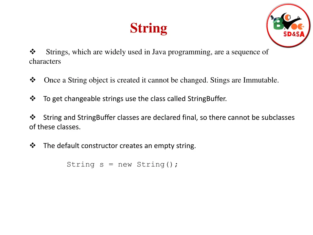 string