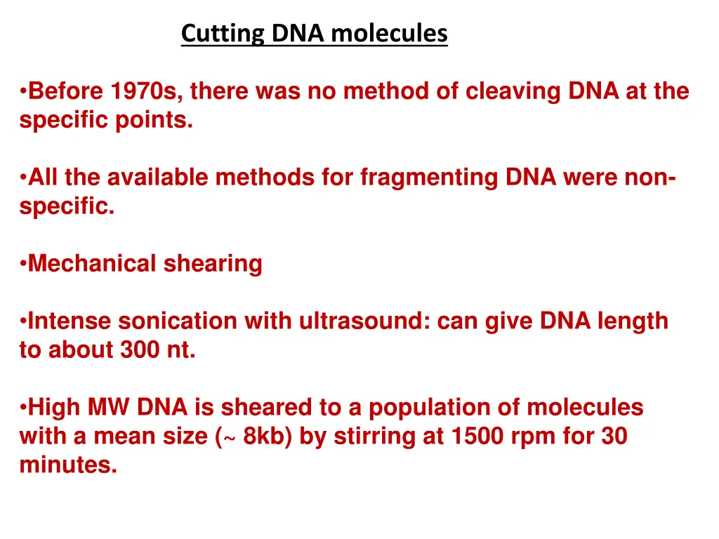 cutting dna molecules