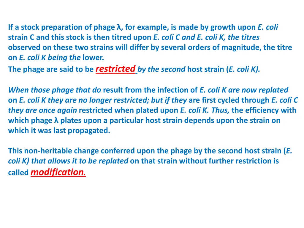 if a stock preparation of phage for example