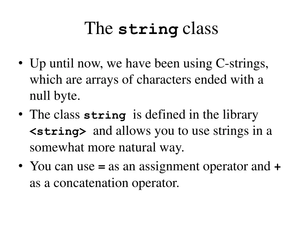 the string class