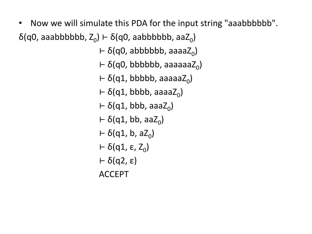 now we will simulate this pda for the input