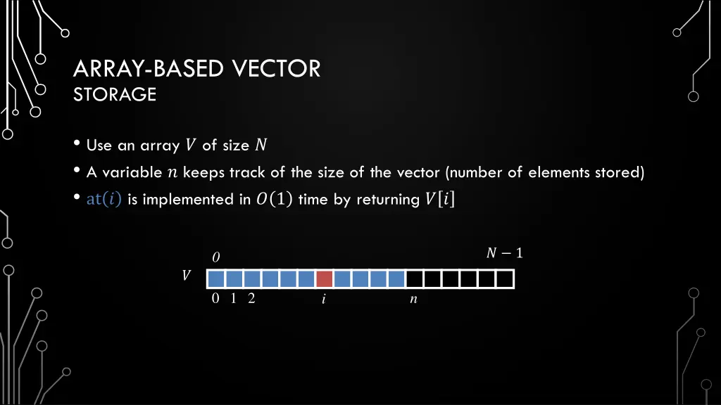 array based vector storage