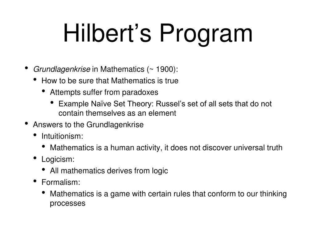 hilbert s program