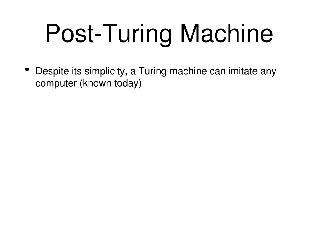 post turing machine 1