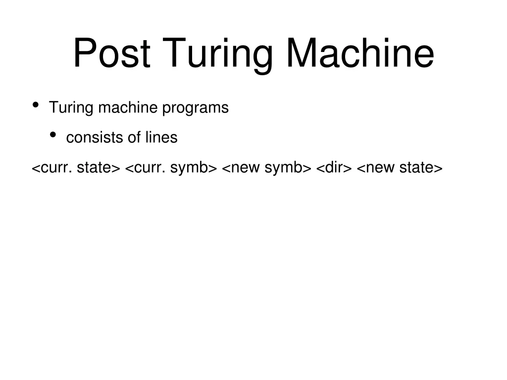 post turing machine 2