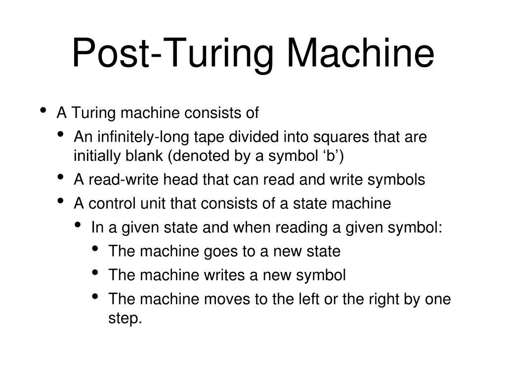 post turing machine