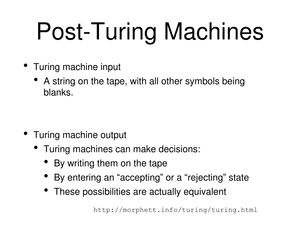 post turing machines