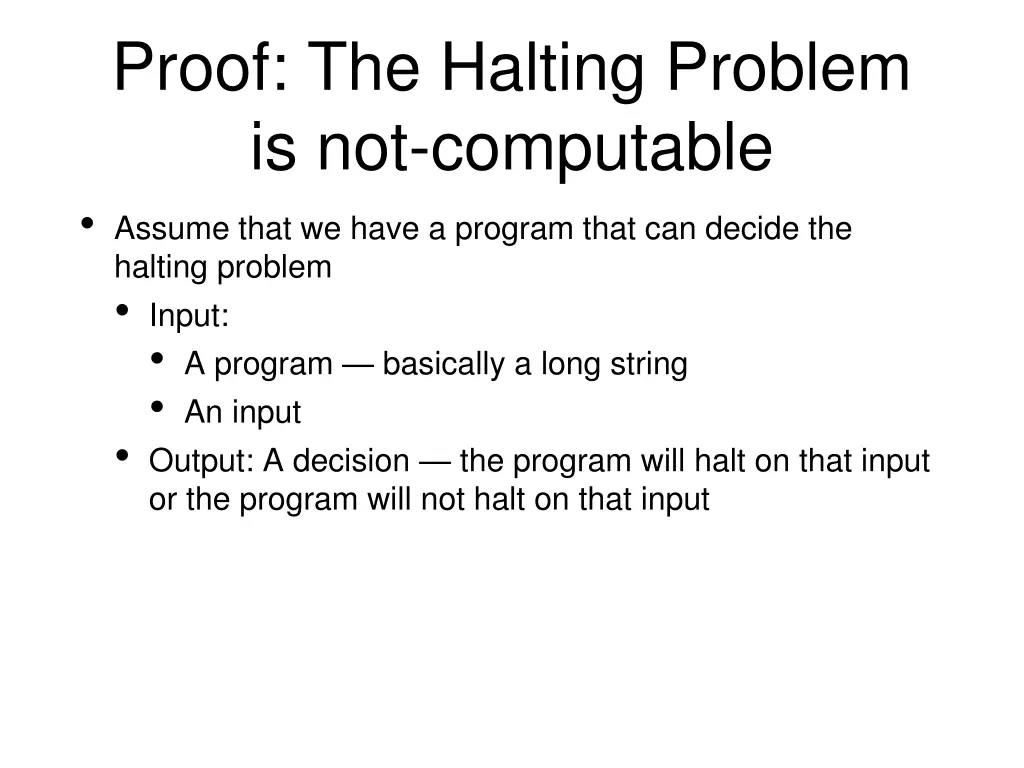 proof the halting problem is not computable