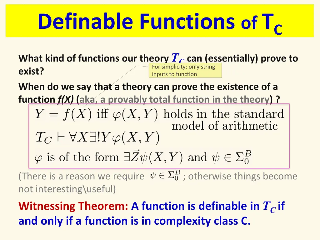 definable functions of t c