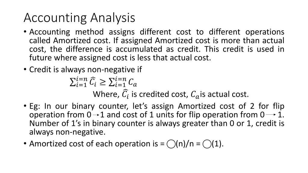 accounting analysis accounting method assigns