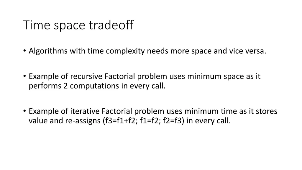 time space tradeoff