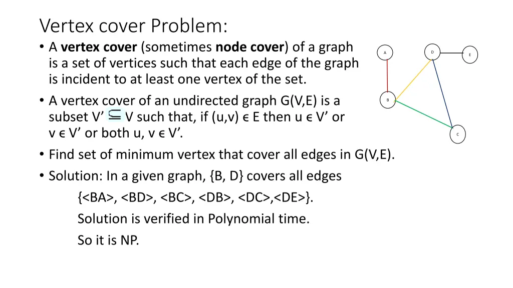 vertex cover problem a vertex cover sometimes