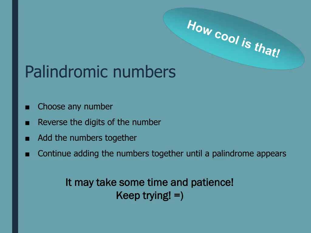 palindromic numbers