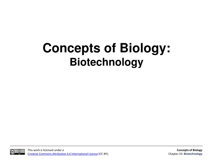 concepts of biology biotechnology