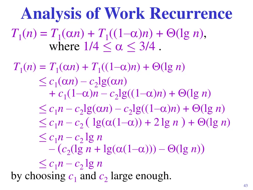 analysis of work recurrence 2