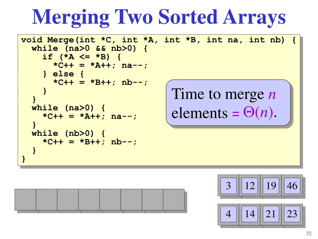 merging two sorted arrays