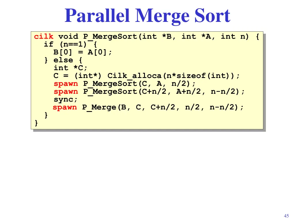 parallel merge sort