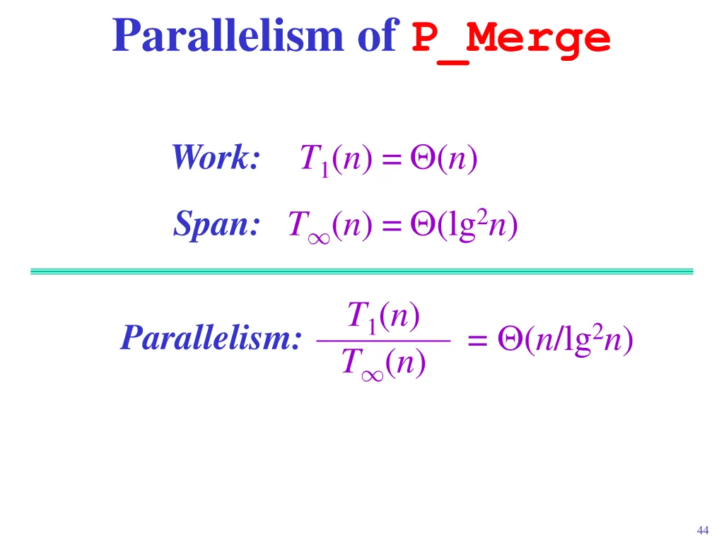 parallelism of p merge