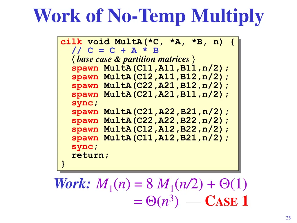 work of no temp multiply