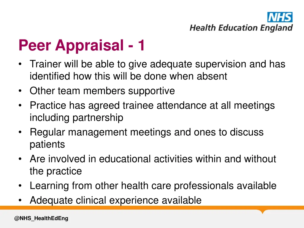 peer appraisal 1 trainer will be able to give