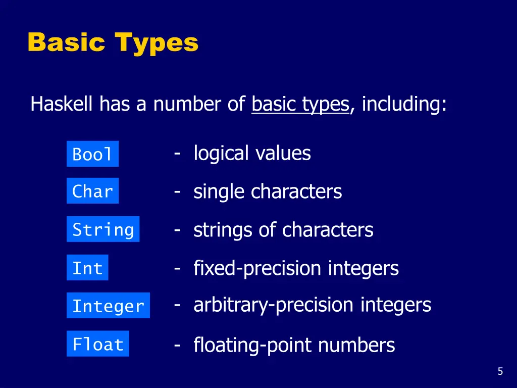 basic types