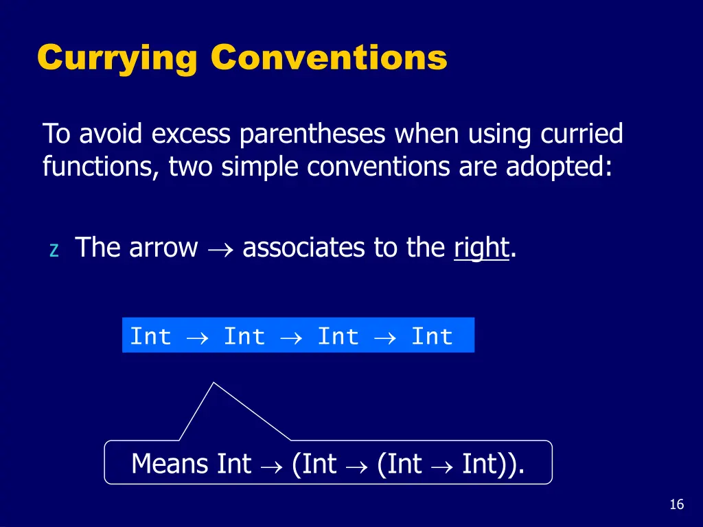 currying conventions