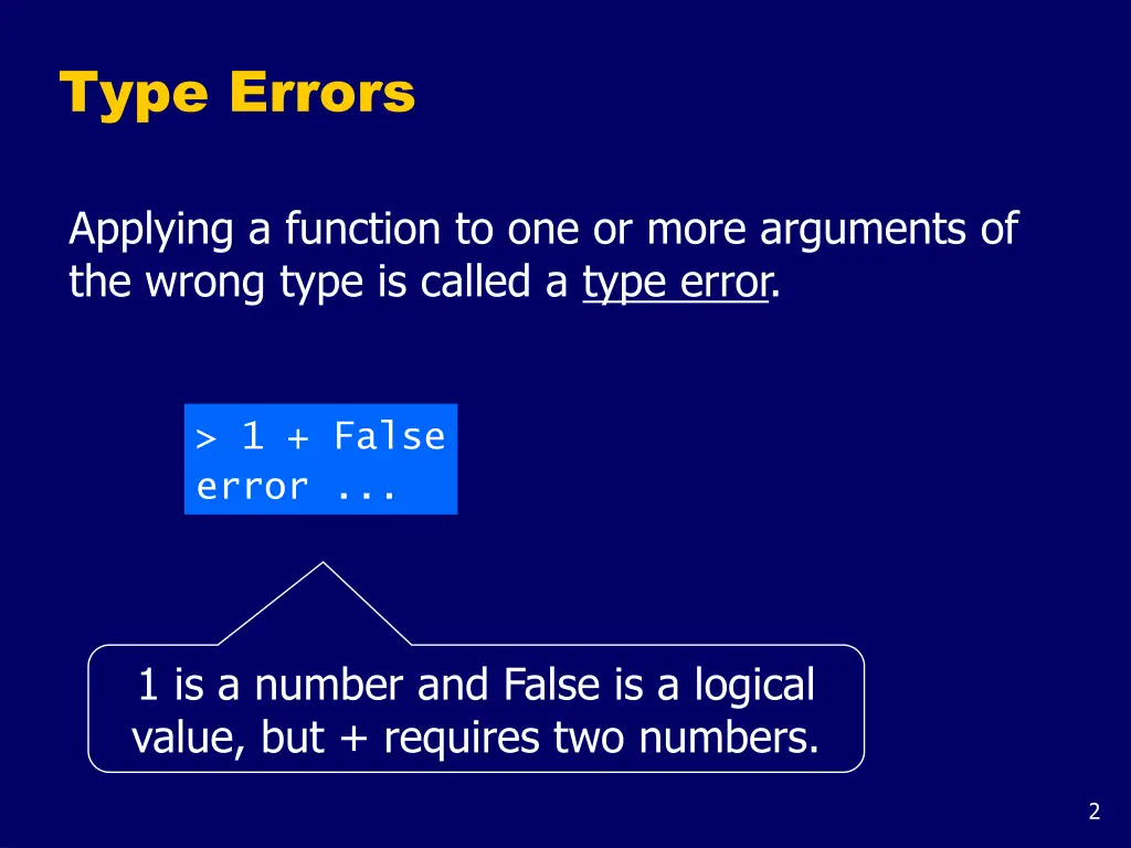 type errors