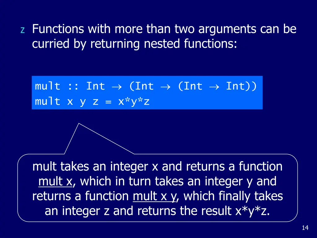 z functions with more than two arguments