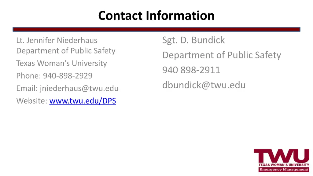 contact information