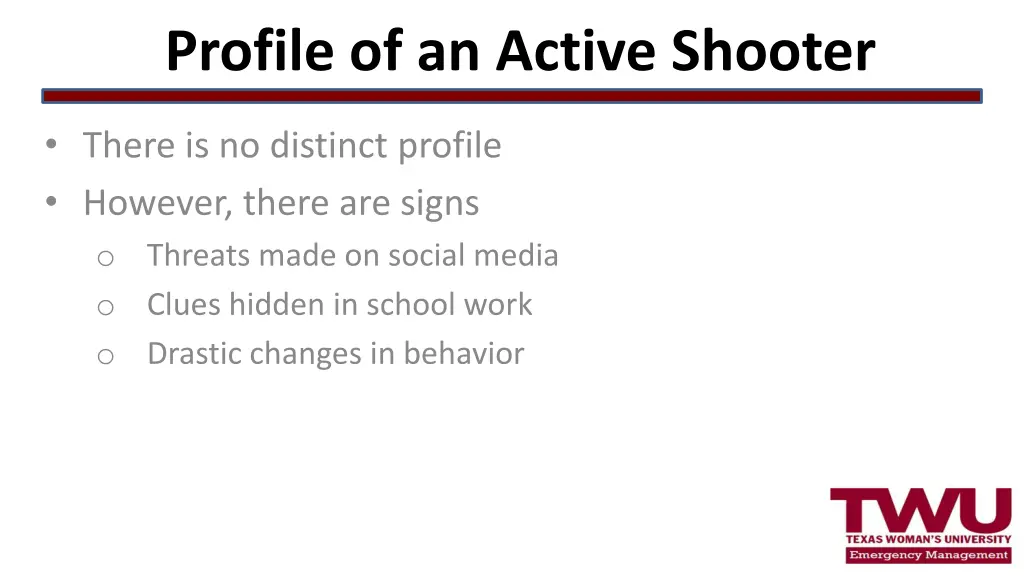 profile of an active shooter