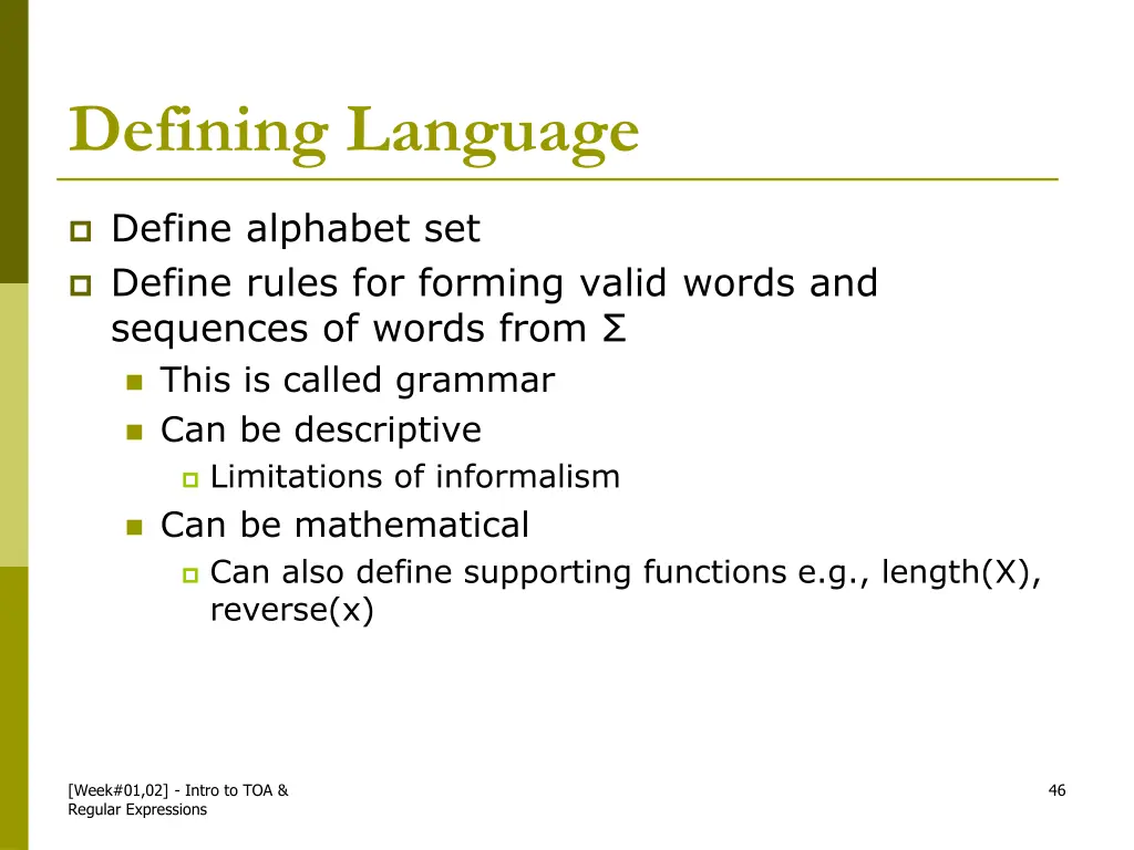 defining language