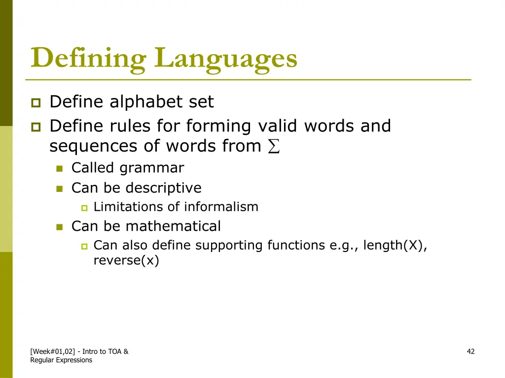 defining languages 1