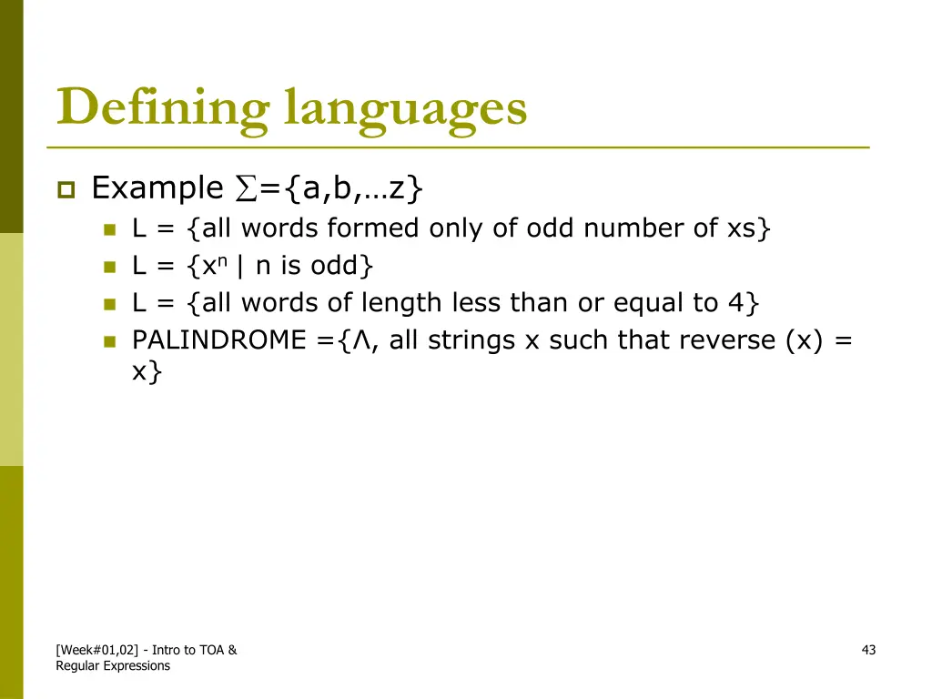 defining languages 2