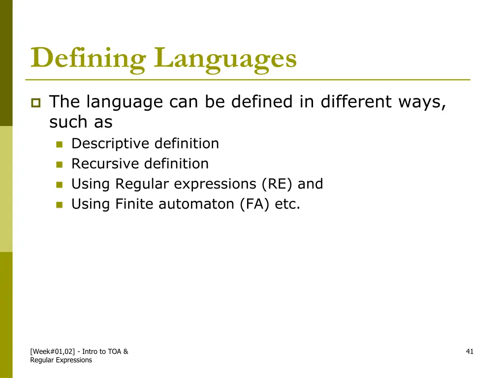 defining languages