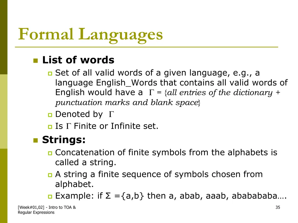 formal languages 2