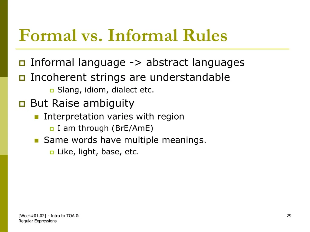 formal vs informal rules