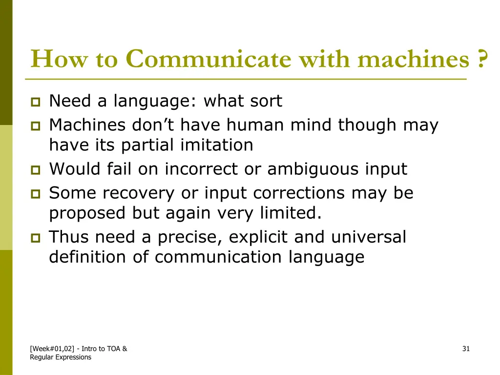 how to communicate with machines