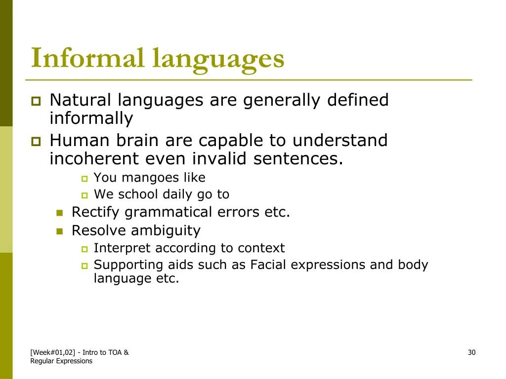 informal languages