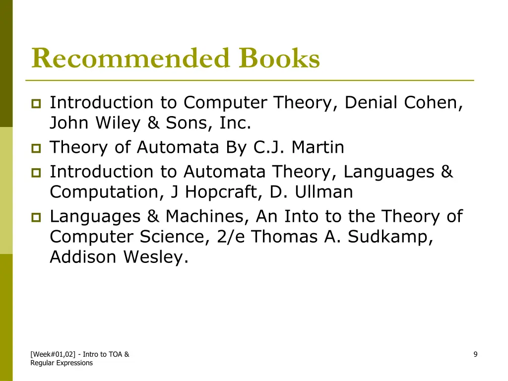 recommended books