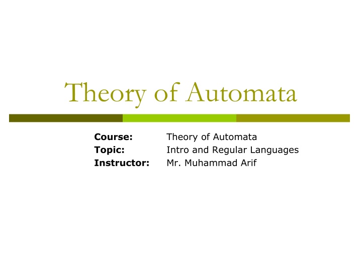 theory of automata