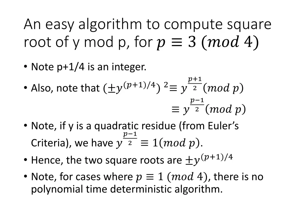 an easy algorithm to compute square root